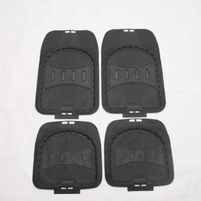 Universal 4PCS Rubber Car Floor Mats All Weather Protection - Trimmalbe Semi-Custom Fit