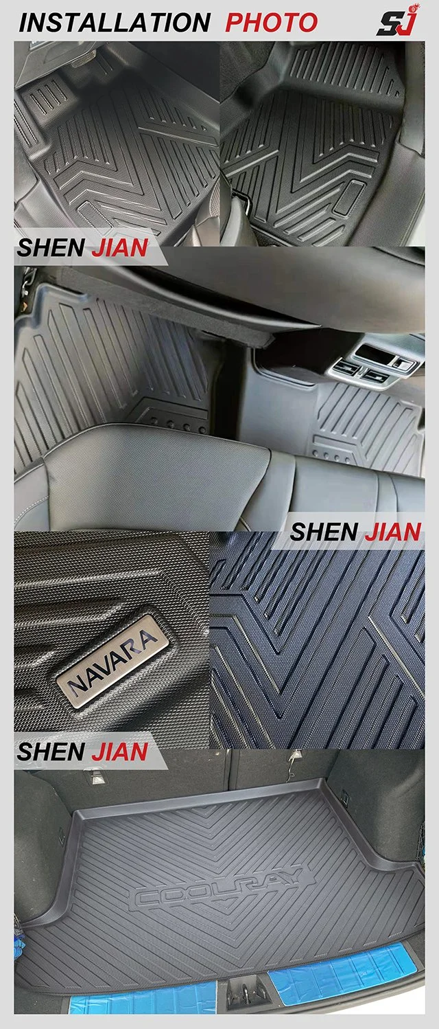Sj Factory Hot Selling Interior Accessories TPV Material Deep Dish Matting 3D 5D Rubber Car Floor Foot Mat Trunk Mat for Almera