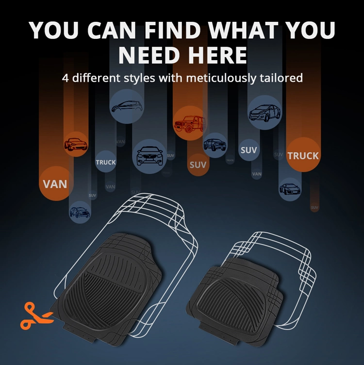 3 Piece Car Accessories Heavy Duty Rubber Mat Auto Accessories Car Mats Carfloor Mat