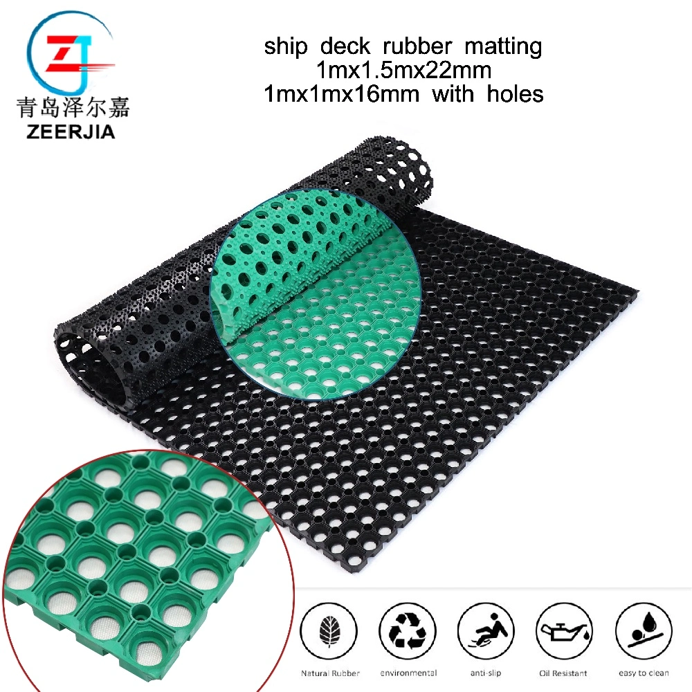 Anti Slip and Anti-Fatigue Durable Heavy Duty Black Rubber Floor Mats with Connector, Use for Work Mat