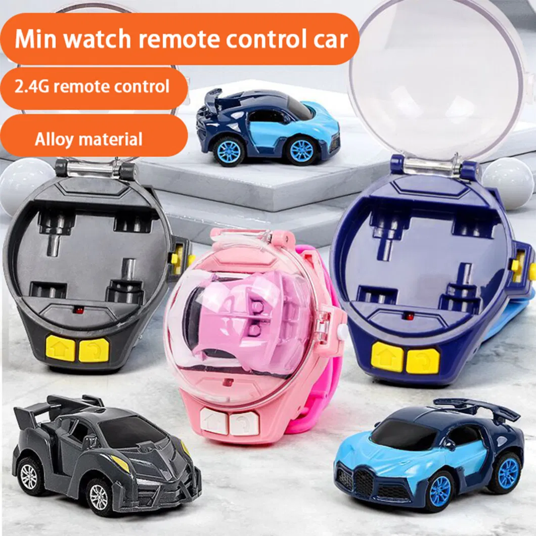 Small Electric Gravity Sensor Watch Mini Car Pocket Racer Remote Control Cute Cartoon Kid Toy Car