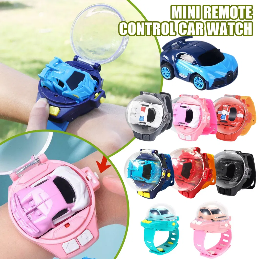 Small Electric Gravity Sensor Watch Mini Car Pocket Racer Remote Control Cute Cartoon Kid Toy Car