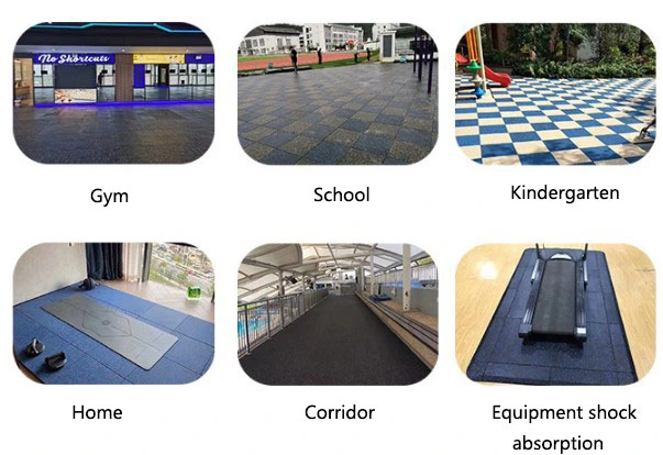 Interlocking Playground Gym Tile Rubber Flooring Roll