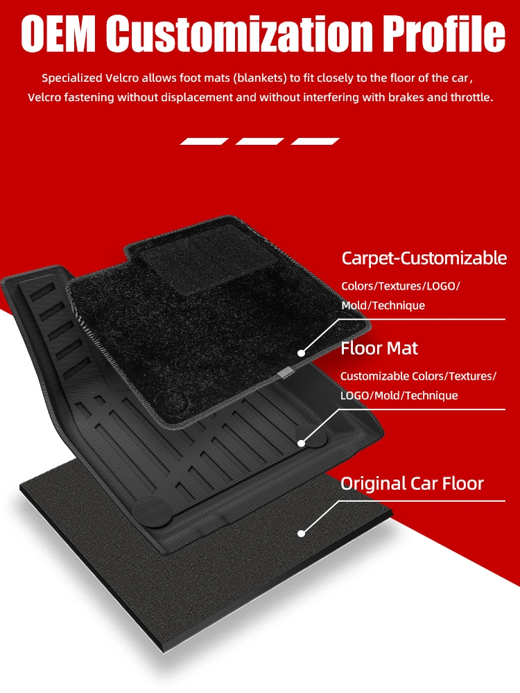 All Weather Car Floor Mat for Lixiang L8 Orange Injection Molding