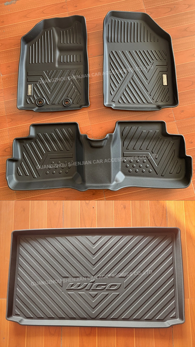 Comfortable Trim-to-Fit Design Capacity Flexible Accessories Auto Mats 3D 5D Car Floor Mats Rear Trunk Mat for Wigo