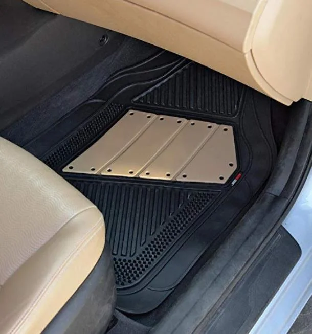 Black &amp; Beige 2 Tone Rubber Car Floor Mats for Auto