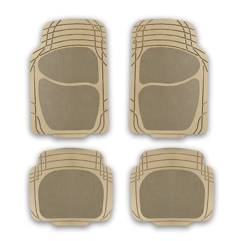 All Weather Heavy Duty Rubber Car Floor Mats with Carpet