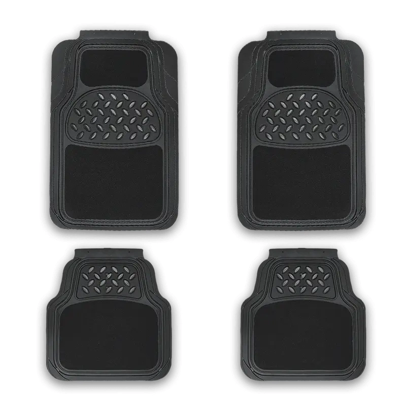 New Design Car Mats PVC with Carpet Floor Mats for Universal Cars (FRHSY2001PC)