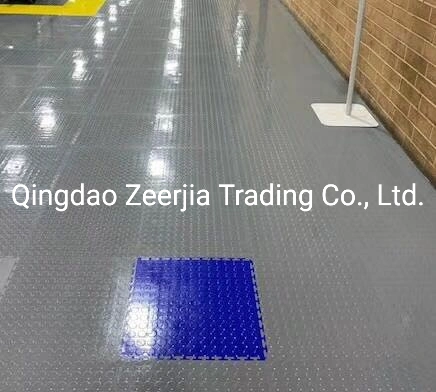 Anti Slip and Drainage Holes Car 4s Store Film Shop Use PVC PP Garage Floor Tile Mat 500X500mm with Safety Edge