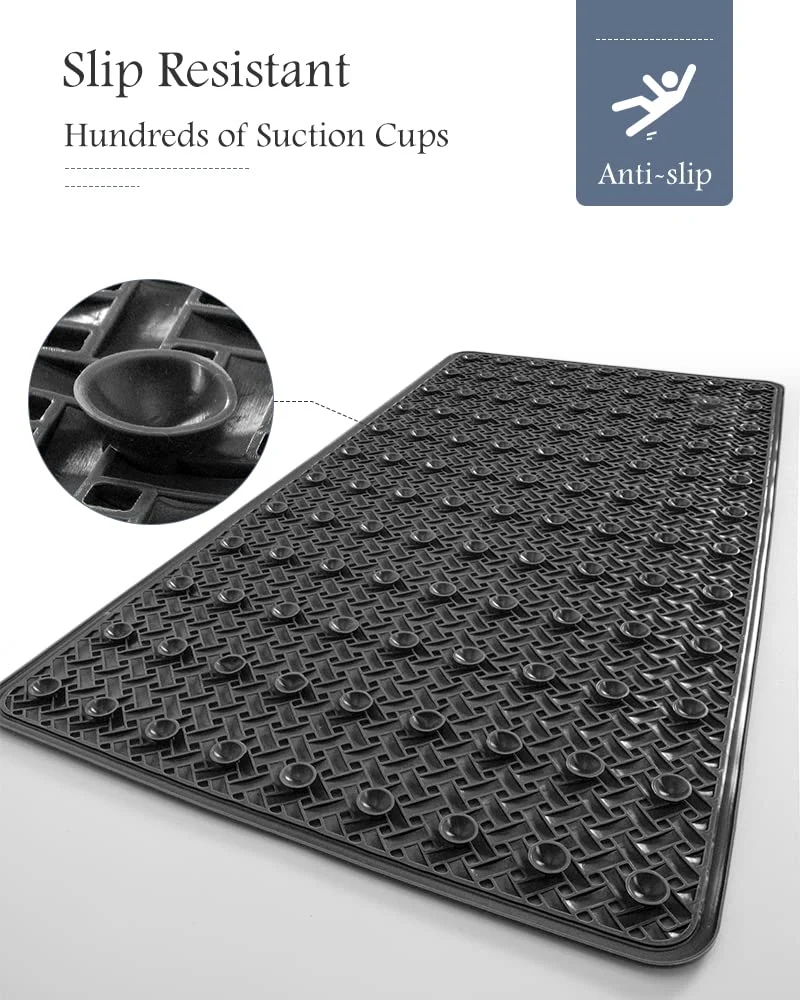 Non-Slip with Suction Cups Drain Holes Machine Washable Shower 14&quot;X27&quot; Bathtub Mat