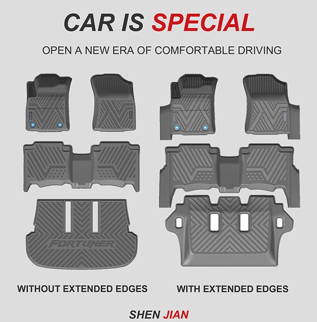 Comfortable Trim-to-Fit Design Capacity Flexible Accessories Auto Mats 3D 5D Car Floor Mats Rear Trunk Mat for Wigo
