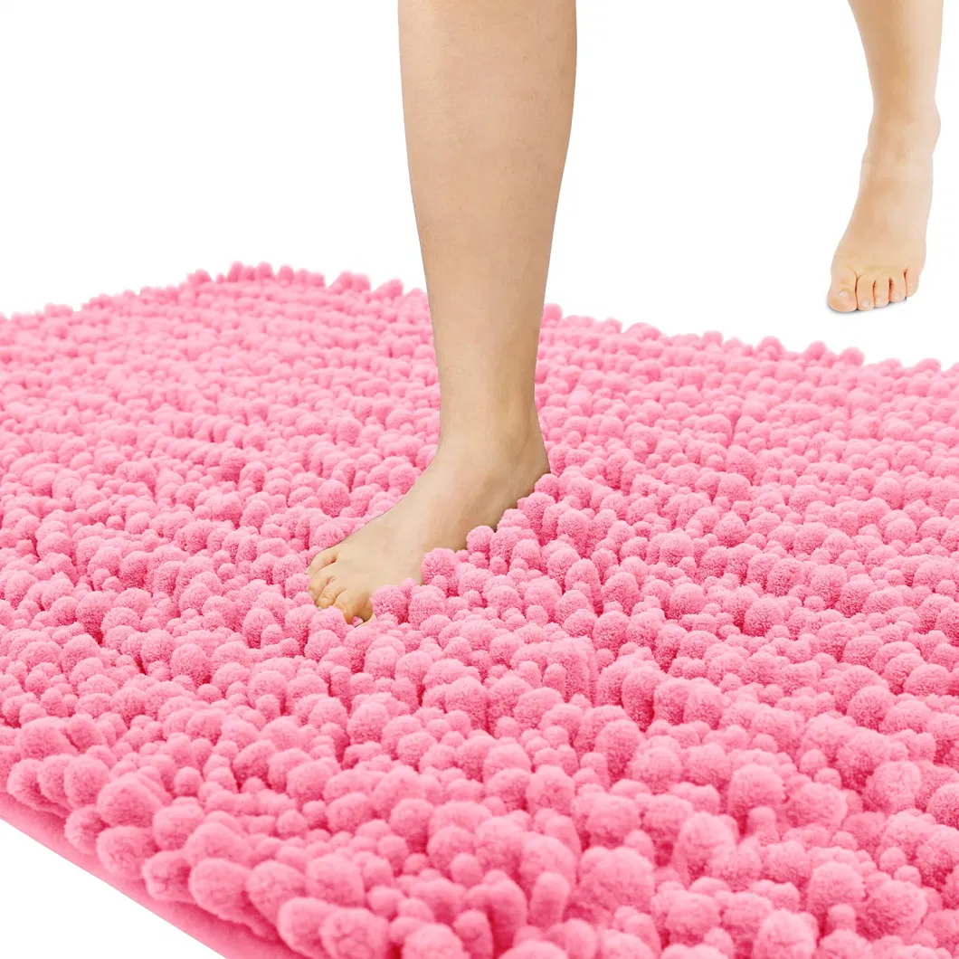 Chenille Shaggy Microfiber Extra Soft Thick Absorbent Water Non-Slip Bathroom Rug Mat