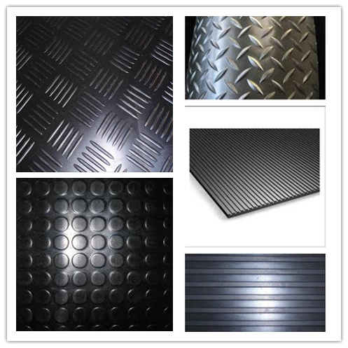 Odorless Anti Slip Rubber Floor Car Mat with Diamond Stud Checker Design