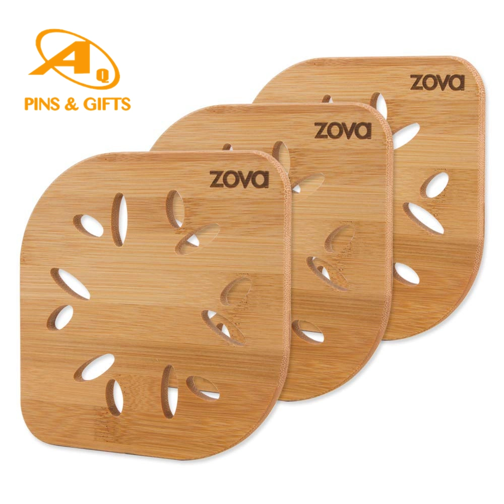 Eco-Friendly Bamboo Wooden Drink Tablemats for Home Kitchen Wood Items Banboo Plate Mat Book Ends Rubber Coaster Placemat