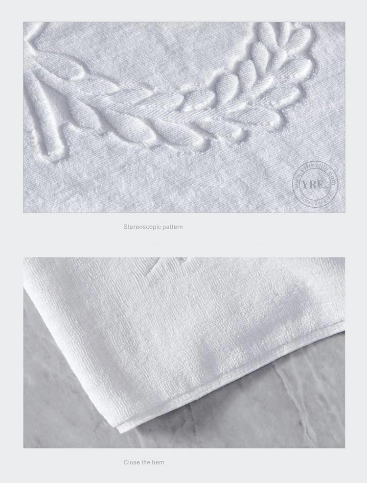 Hotel Supply Bath Mat Panel Non-Slip Thick Shaggy 100% China Cotton White 20 X 31 Inch for Hotel