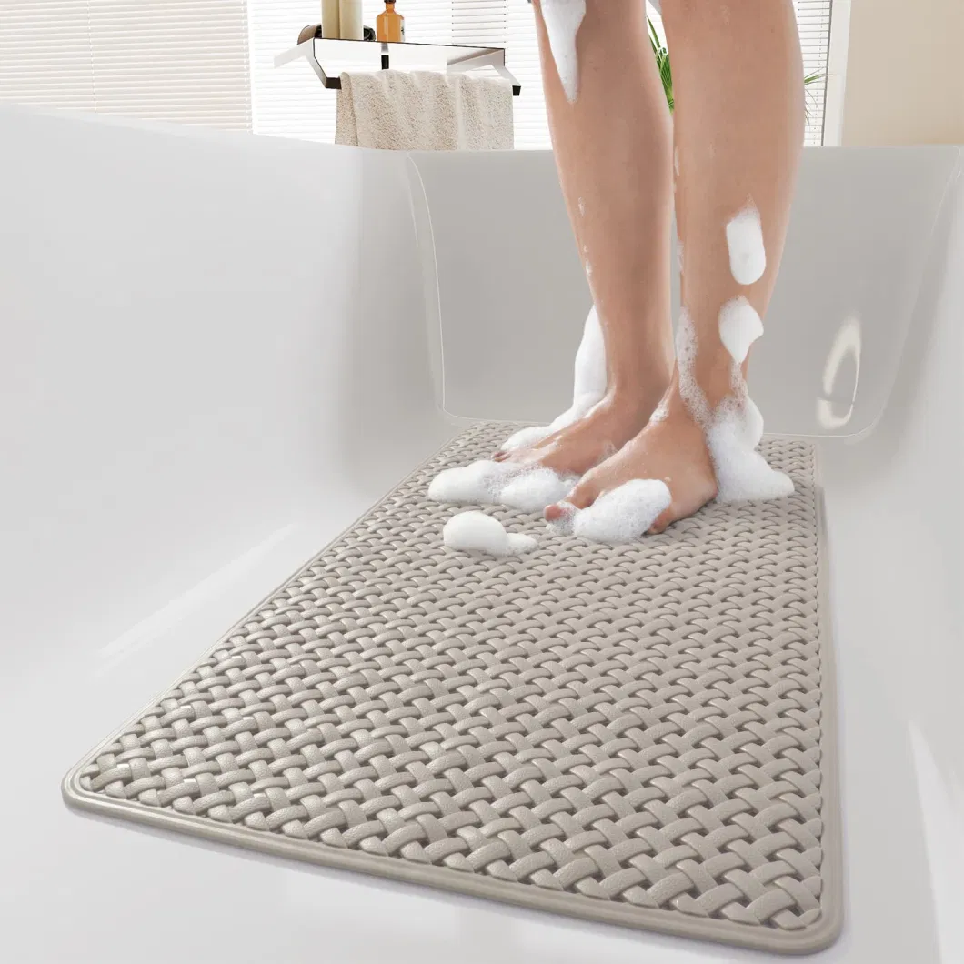 Non-Slip with Suction Cups Drain Holes Machine Washable Shower 14&quot;X27&quot; Bathtub Mat