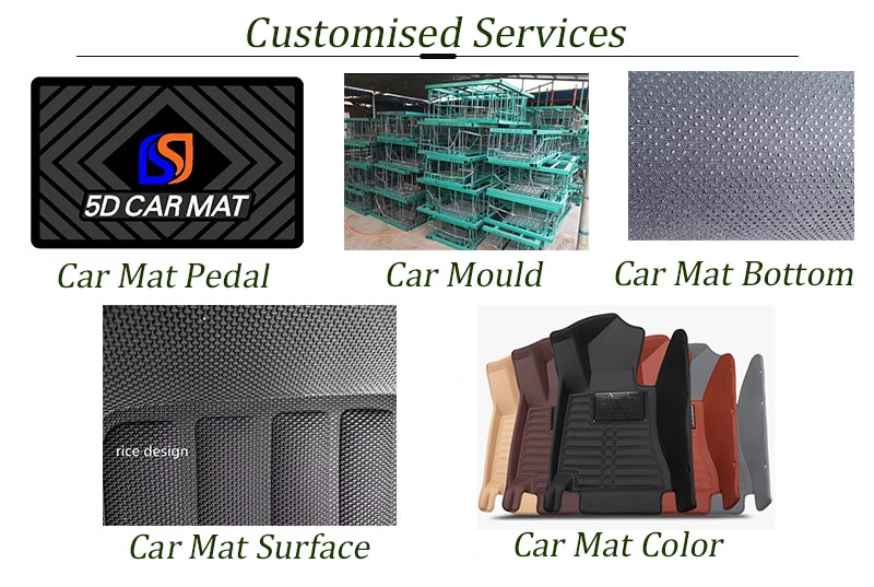 Custom Auto Car Accessories Full Set Position Specific Eco-Friendly Leather XPE Material Hot Press 5D Car Floor Mats