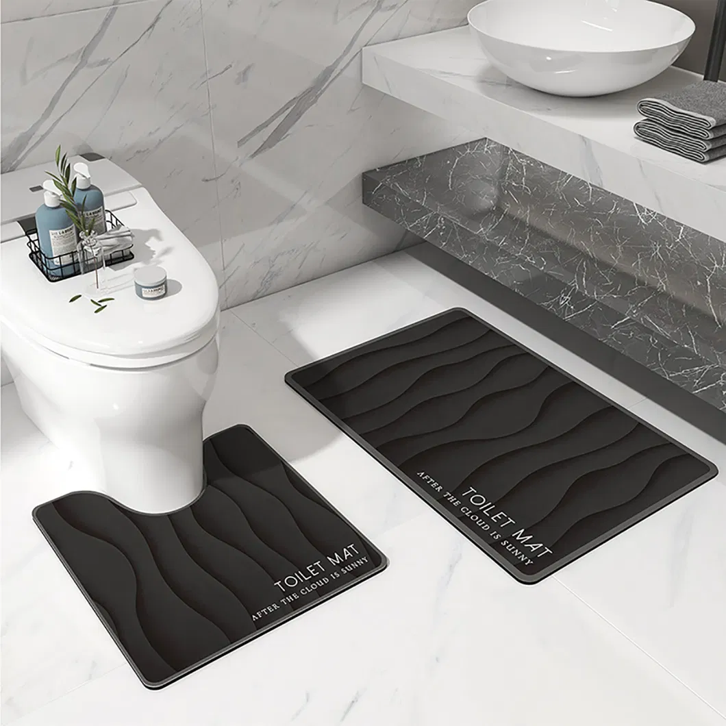Unique Design Hot Sale Microfiber Bath Mats Square Geaphic Tuffed Bath Mat Set