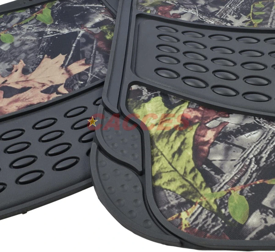 Automotive Floor Mat Camouflage Climaproof for All Weather Protection Universal Fit Heavy Duty Rubber Premium Recon Fit Most Car,SUV&Truck,Car Forest Leaves Pad