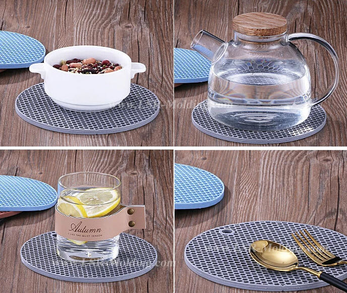 Food Grade Square Honeycomb Non-Slip Heat-Resistant Silicone Pad Pot Holder Bowl Mat