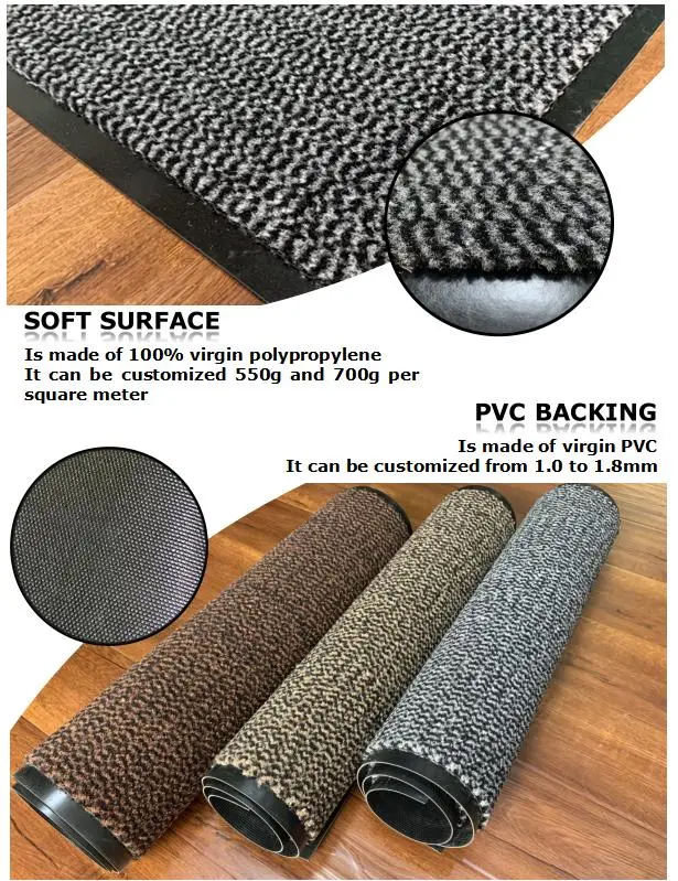 Woven Nylon Coloured Yarn Rubber Tufted Cut Pile Faro Twisted Polypropylene PVC Door Mat Carpet Floor Mat