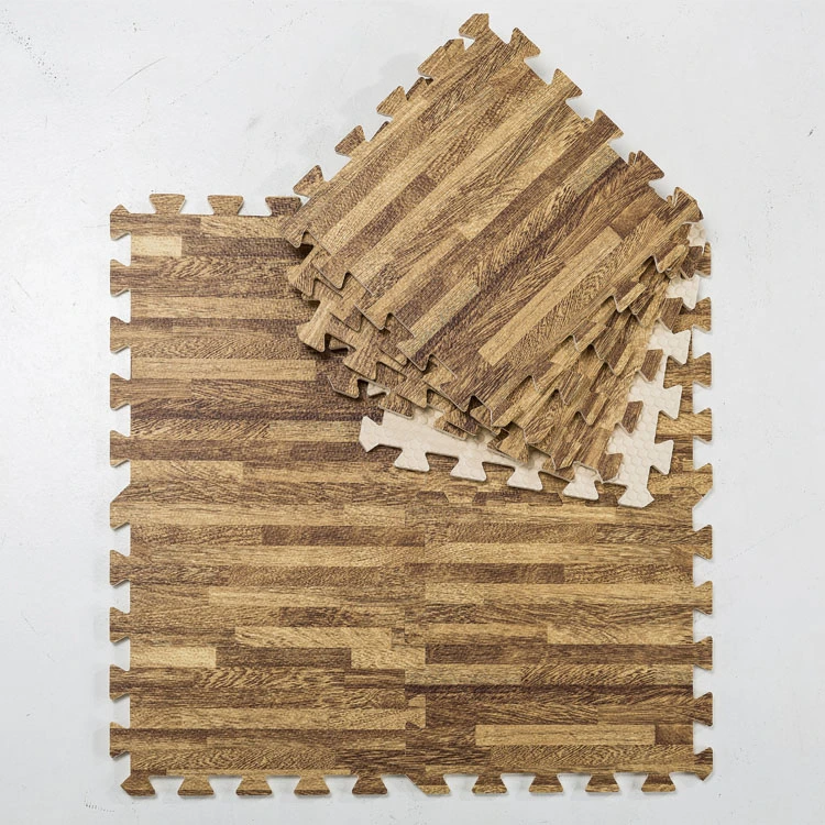 Manufacturer Wooden Texture EVA Foam Baby Gym Puzzle Play Mat Carpet