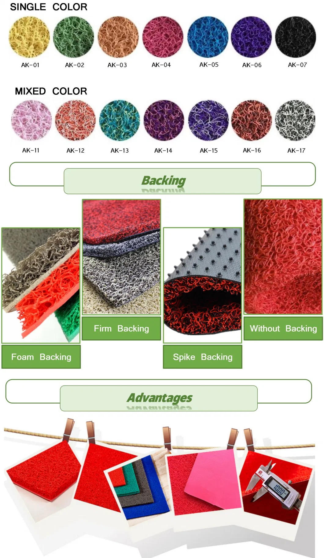 Anti Slip Plain PVC Coil Floor Mat in Roll Waterproof/Fireproof Coil Carpet