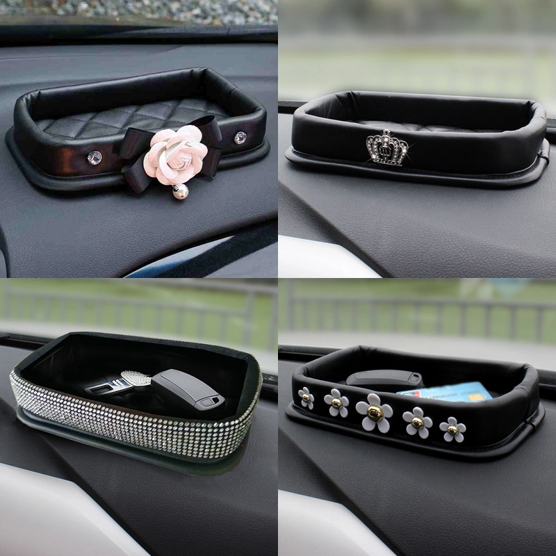 Hot Models Feather Car Air Vent Trash Box Car Phone Holder Rhinestone Small Bag Pendant Storage Bag