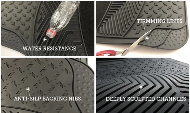 Premium Rubber Floor Mat for Cars, Suvs, Trucks, All Weather Protection, Universal Trim to Fit