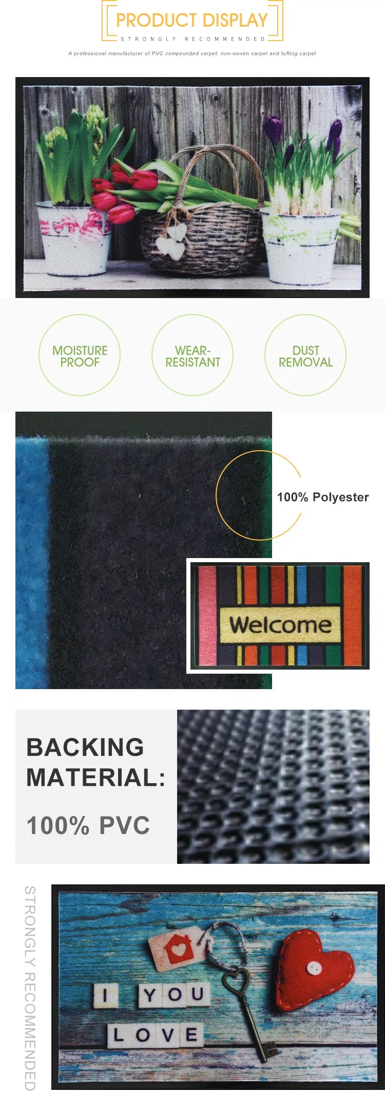 Custom Advertising Polyester Printing Logo Carpet with Brand