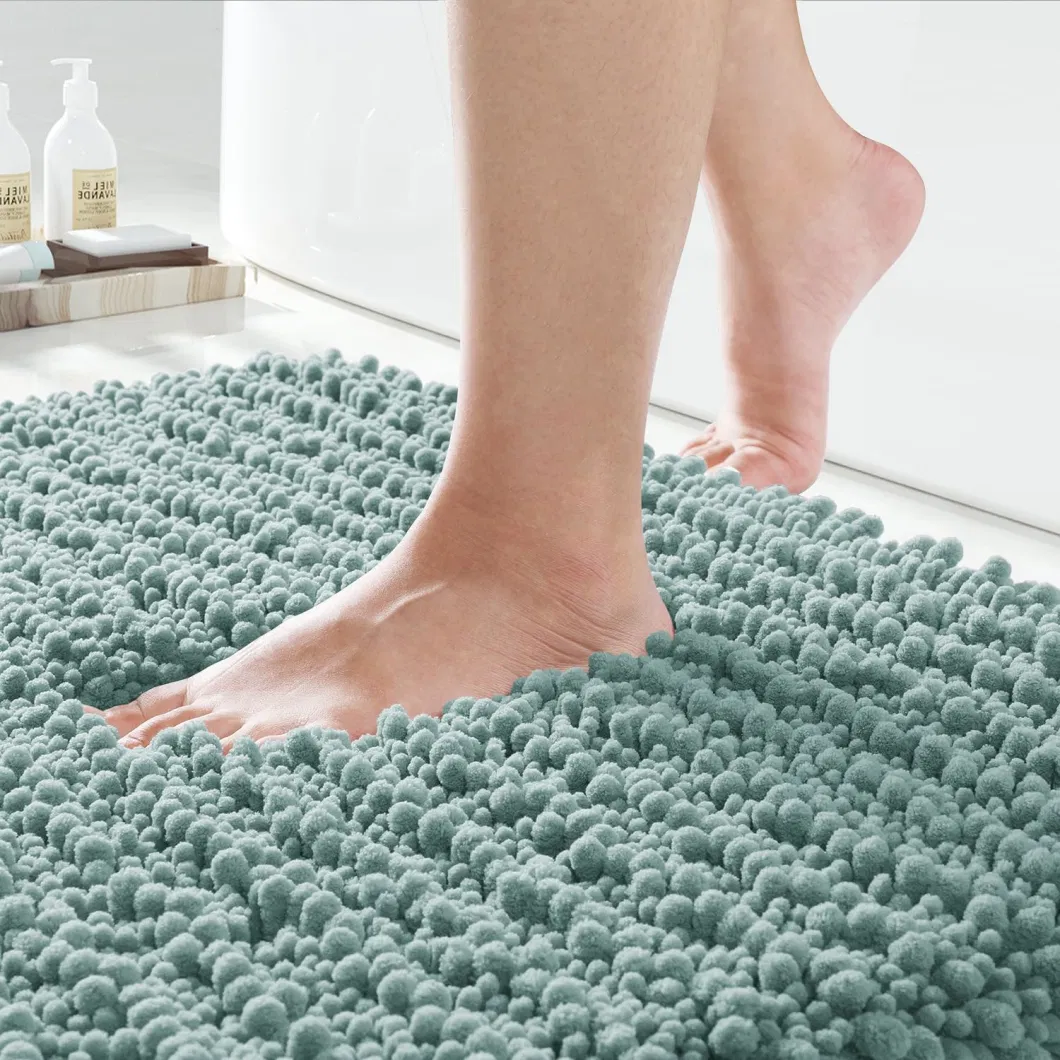 Chenille Shaggy Microfiber Extra Soft Thick Absorbent Water Non-Slip Bathroom Rug Mat