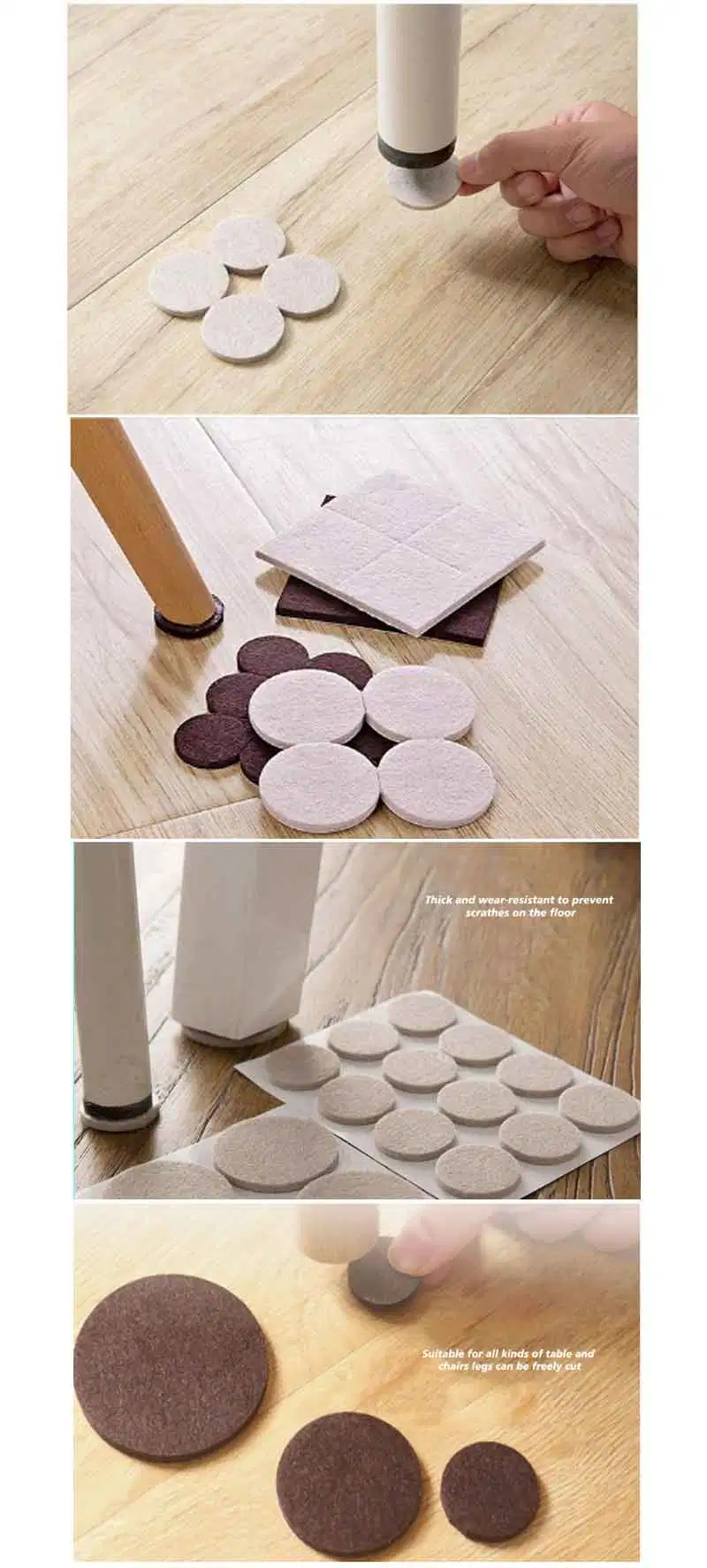 Customized 2024 Floor Scratch Protector Mat Mute Non-Slip Self Adhesive
