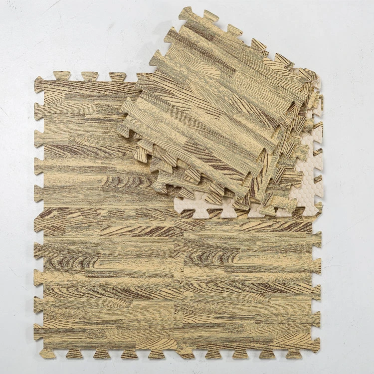 Manufacturer Wooden Texture EVA Foam Baby Gym Puzzle Play Mat Carpet