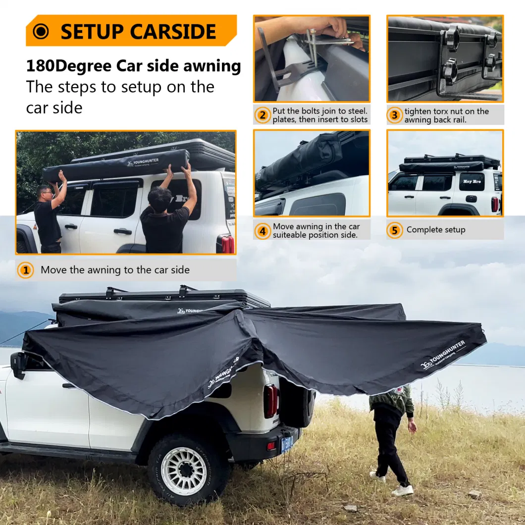 180 Degree Freestanding Cover Conditions Overland Vehicle Camping Car Side Awning
