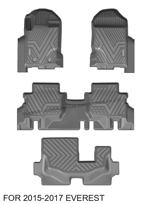 Factory Price Leather 5D Custom Car Floor Mats for 2015-2017 Everest