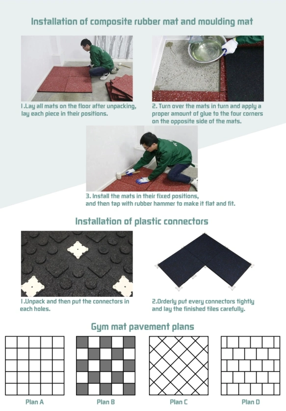 EPDM Granules Rubber Flooring Tiles Rubber Mats, Rubber Carpet