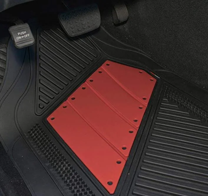 2 Tone Rubber Car Floor Mats for Auto Black &amp; Red