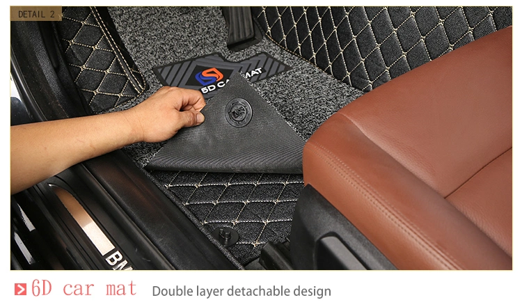 Custom Made Hand Sewing Anti Slip PU Leather 5D Carpet Car Mat Sengar Brand