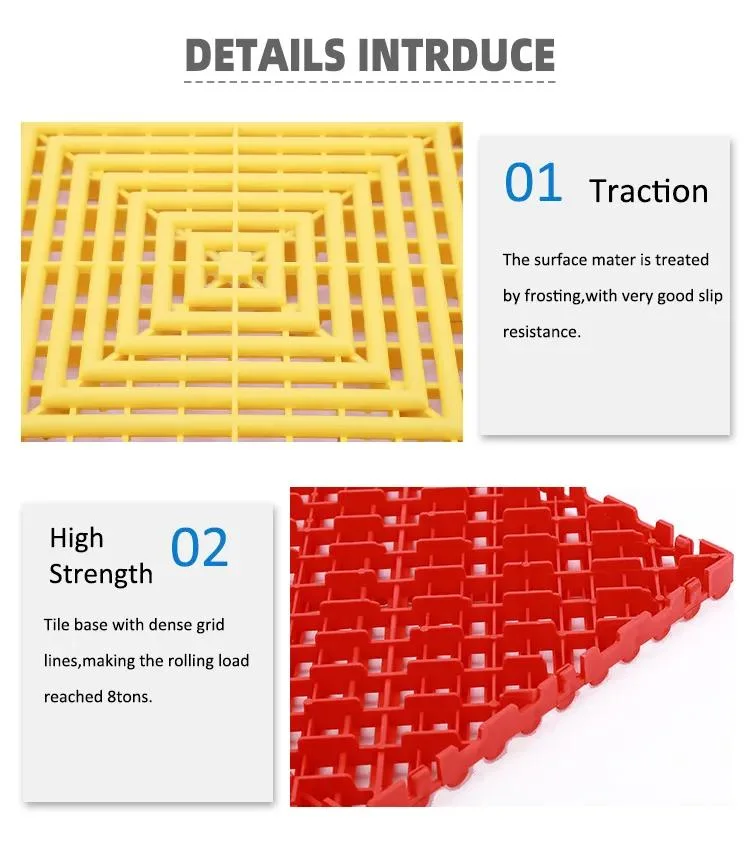 Durable Modular PP Grate Plastic Garage Floor Mats for Cars Car Wash Shop Interlocking Floor