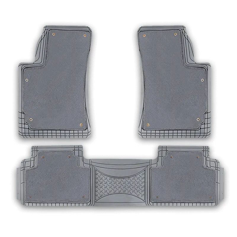 Auto Accessories Non Slip Carpet Car Floor Mat PVC Back Material (Grey)
