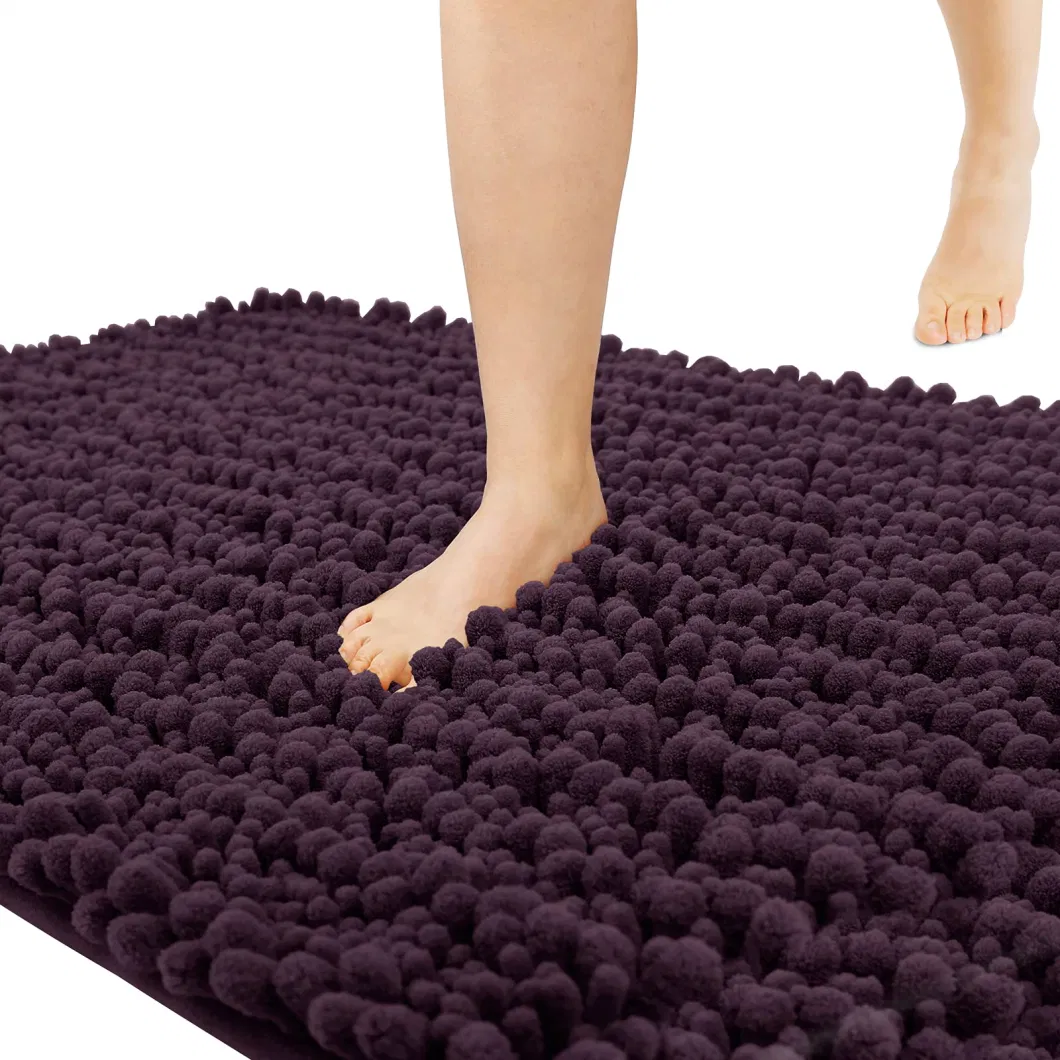 Chenille Shaggy Microfiber Extra Soft Thick Absorbent Water Non-Slip Bathroom Rug Mat