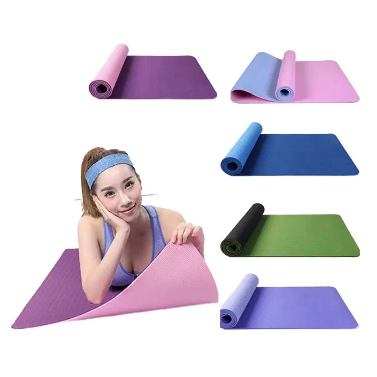 TPE Two-Color Yoga Mat, Non-Slip Carpet, Suitable for Beginners Environment Fitness Gym Mat