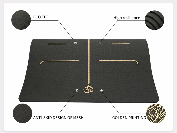 Non Slip Pilates Exercise Fitness Gym Carpet Accept Customized Logo RoHS / ISO9001 / ISO14001 Customized Color TPE Yoga Mat
