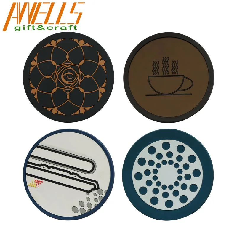 Funny Rubber Coasters for Drinks Printing Custom Logo Cup Mat for Wine Tea Coffee Living Room Kitchen Cute Gifts for Car Dashboard Decorations