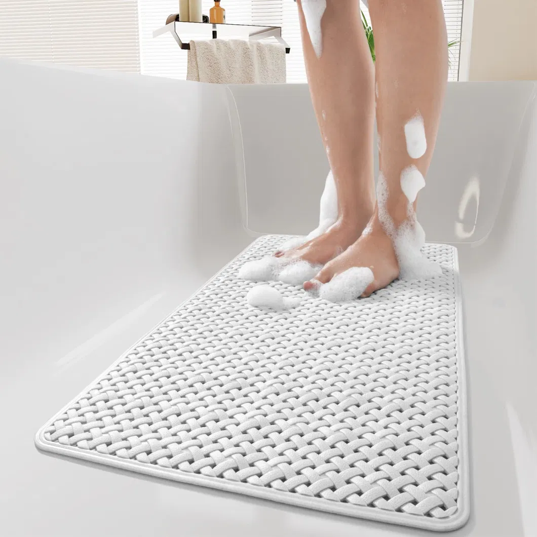 Non-Slip with Suction Cups Drain Holes Machine Washable Shower 14&quot;X27&quot; Bathtub Mat