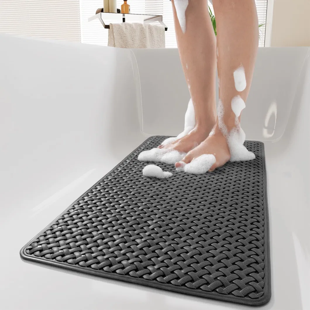 Non-Slip with Suction Cups Drain Holes Machine Washable Shower 14&quot;X27&quot; Bathtub Mat