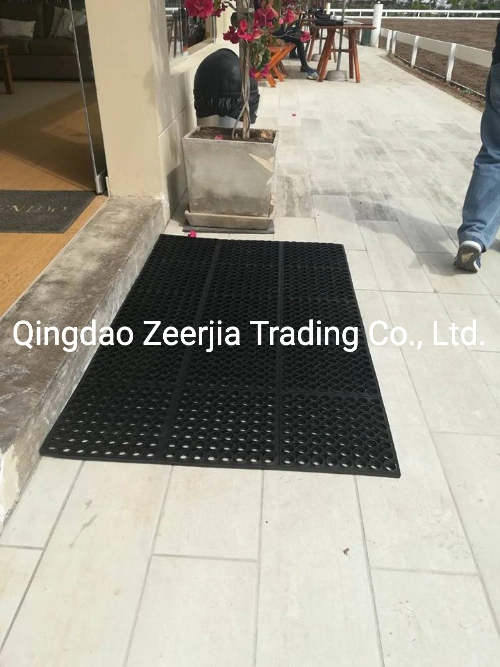 Anti Slip and Anti-Fatigue Durable Heavy Duty Black Rubber Floor Mats with Connector, Use for Work Mat