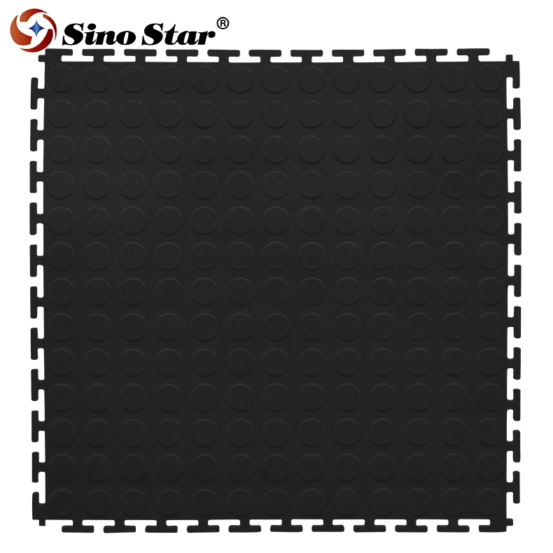 PVC Plastic Durable Interlocking Modular Garage Flooring Tile Car Parking Floor Tiles 50X50X0.6cm Car Plastic Splicing Grille Mat 1PCS