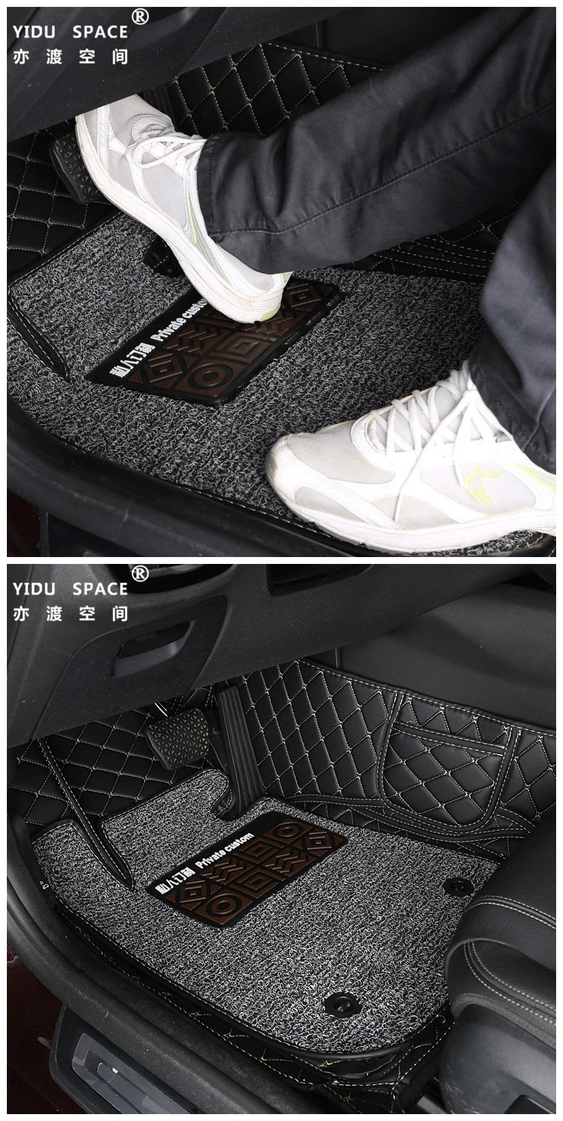 Customized Hand Sewing Leather Anti Slip 5D Car Floor Mats