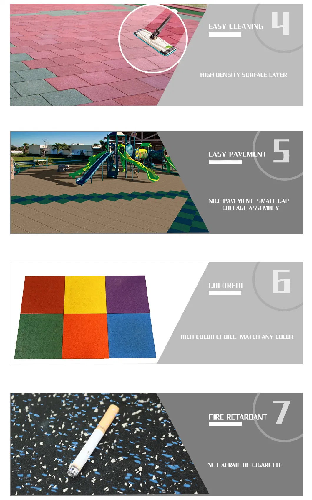 CE Approved Kindergarten Rubber Carpet Flooring Rubber Mat Playground